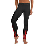 Roll Gear Women's Fire Department Compression Spats - Black with Red Flames, front view.