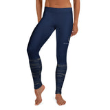 Roll Gear Women's Navy Compression Spats - Deep Navy Blue with Ocean Camo, front view.