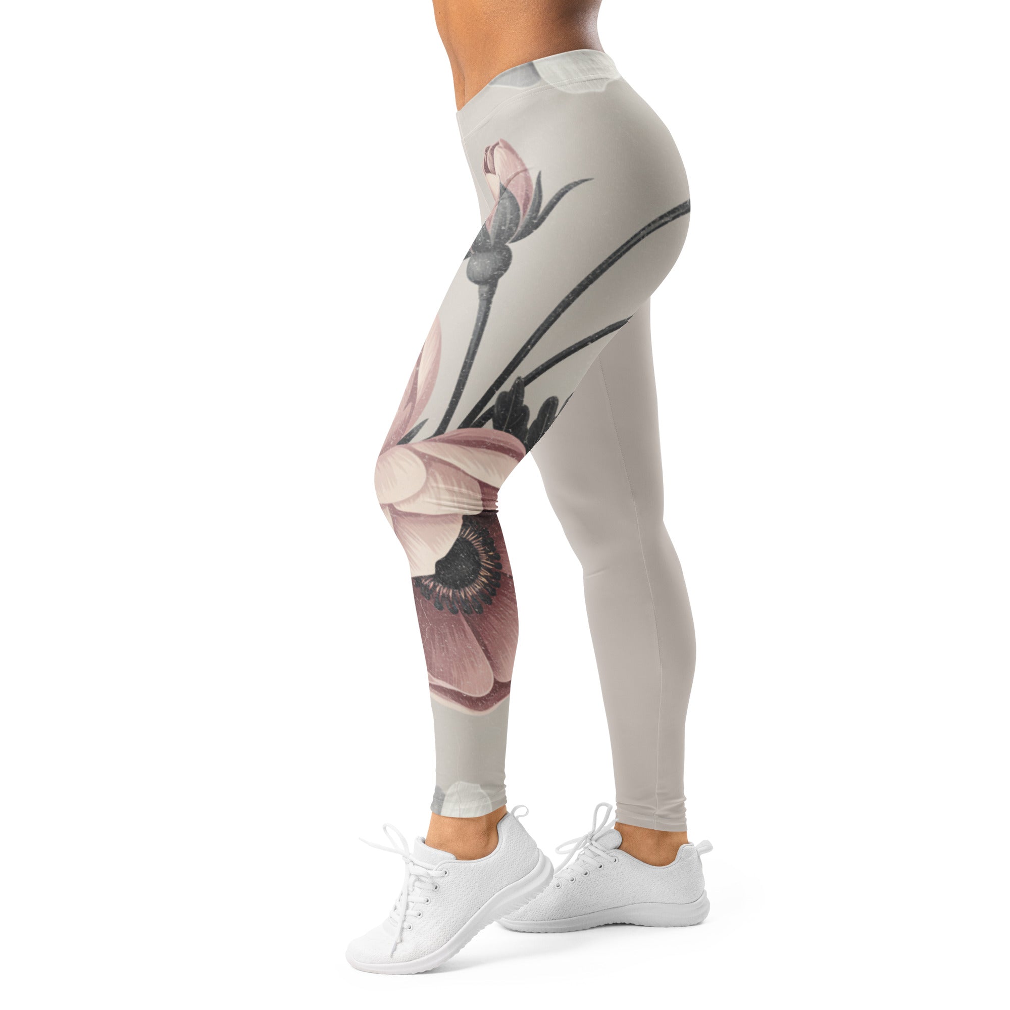 Roll Gear Signature Always Blooming Spats - Vintage Rose, Women's Leggings, left side view.