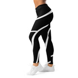 Roll Gear Black Swirl Spats - Black/White, Women's, left side view.