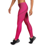 Roll Gear Women's Pink Gradient Swirl Leggings, left side view.