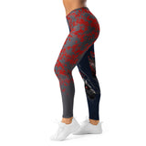 Roll Gear Shadow Dragon Warrior Spats – Dark Navy & Crimson – Women's, left side view.