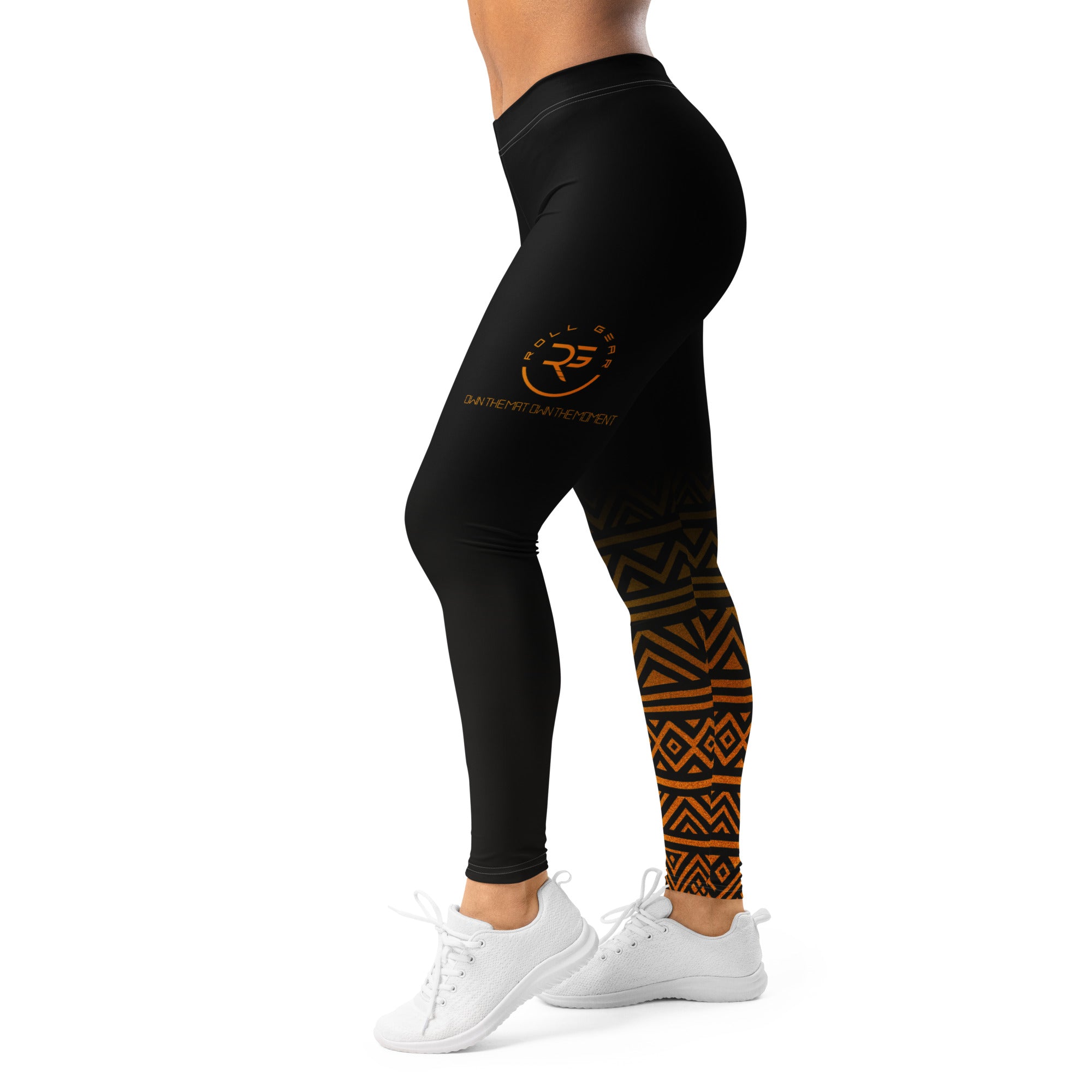 Roll Gear Lion's Pride Women's Spats – Black & Gold, left side view.