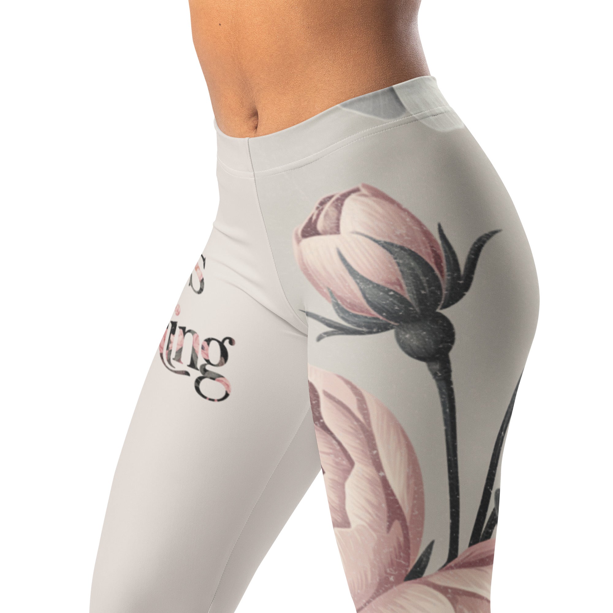 Roll Gear Signature Always Blooming Spats - Vintage Rose, Women's Leggings, left-front view, additional angle.
