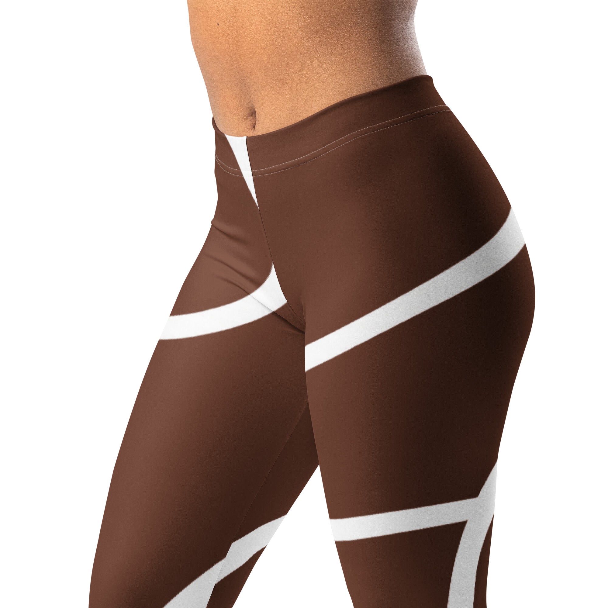 Roll Gear Brown Swirl Spats - Brown/White, Women's, left-front view, additional angle.