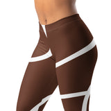 Roll Gear Brown Swirl Spats - Brown/White, Women's, left-front view, additional angle.