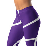 Roll Gear Purple Swirl Spats - Purple/White, Women's, left-front view, additional angle.