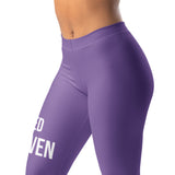 Roll Gear Earned Not Given Women's Spats – Purple, close-up side view of the leg print.
