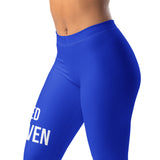 Roll Gear Earned Not Given Women's Spats – Blue, close-up side view of the leg print.