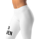 Roll Gear Earned Not Given Women's Spats – White, close-up side view of the leg print.