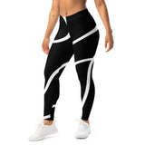 Roll Gear Black Swirl Spats - Black/White, Women's, left-front view.
