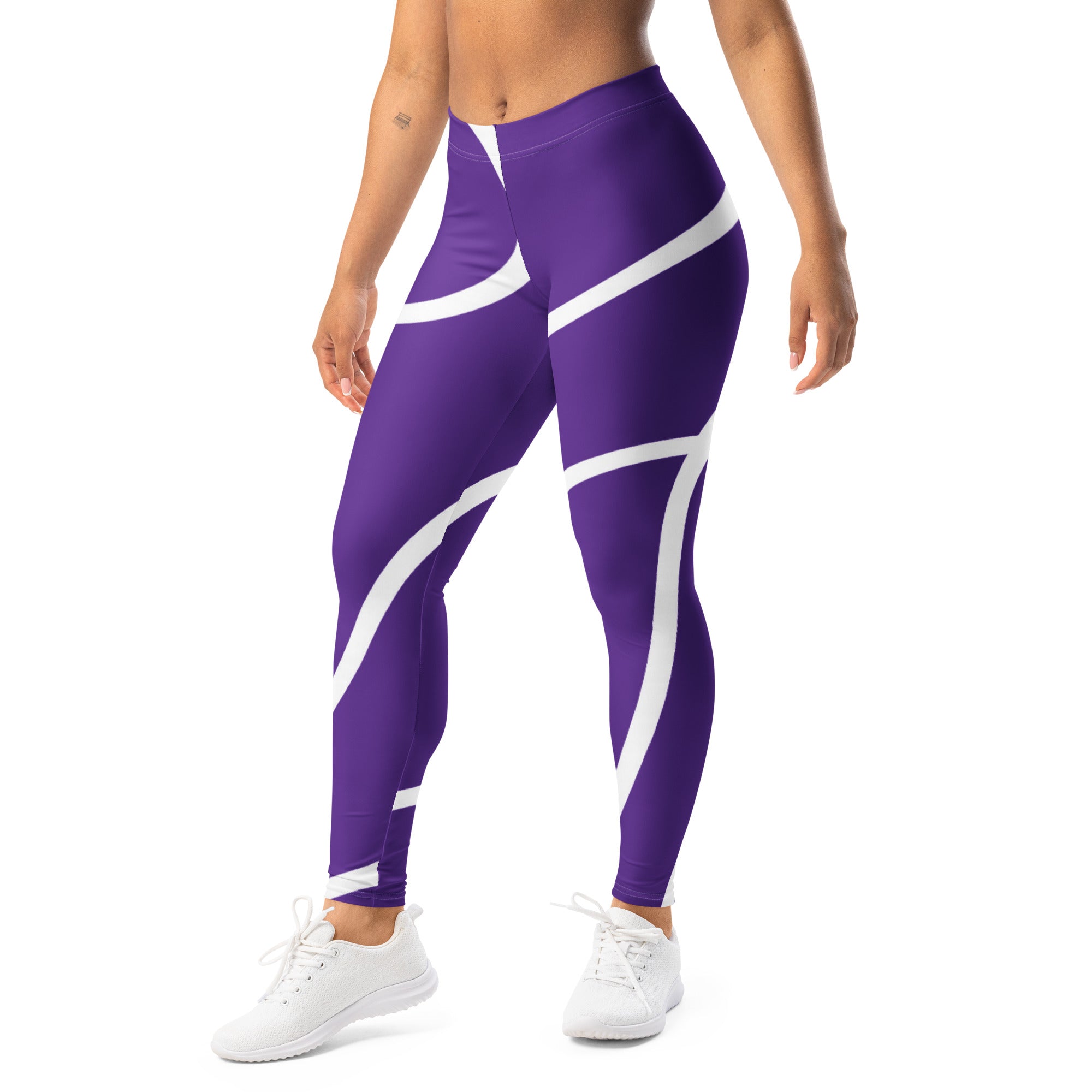 Roll Gear Purple Swirl Spats – Purple/White – Women's, left-front view.