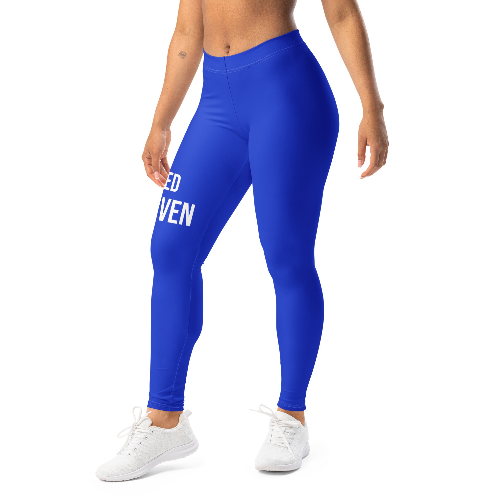 Roll Gear Earned Not Given Women's Spats – Blue, left-front view.
