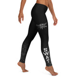 Roll Gear Women's SWAT Compression Spats - Black & Urban Fade Tactical Leggings, right side view.