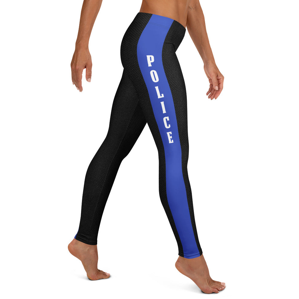 Roll Gear Women's Police Compression Spats - Thin Blue Line, right side view.
