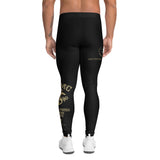 Roll Gear Men's Marines "Gold" Compression Spats – black and gold USMC-inspired leggings, back view.