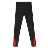 Roll Gear Men's Fire Department Compression Spats - Black with Red Flames, back view, additional angle.