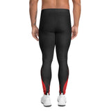Roll Gear Men's Fire Department Compression Spats - Black with Red Flames, back view.