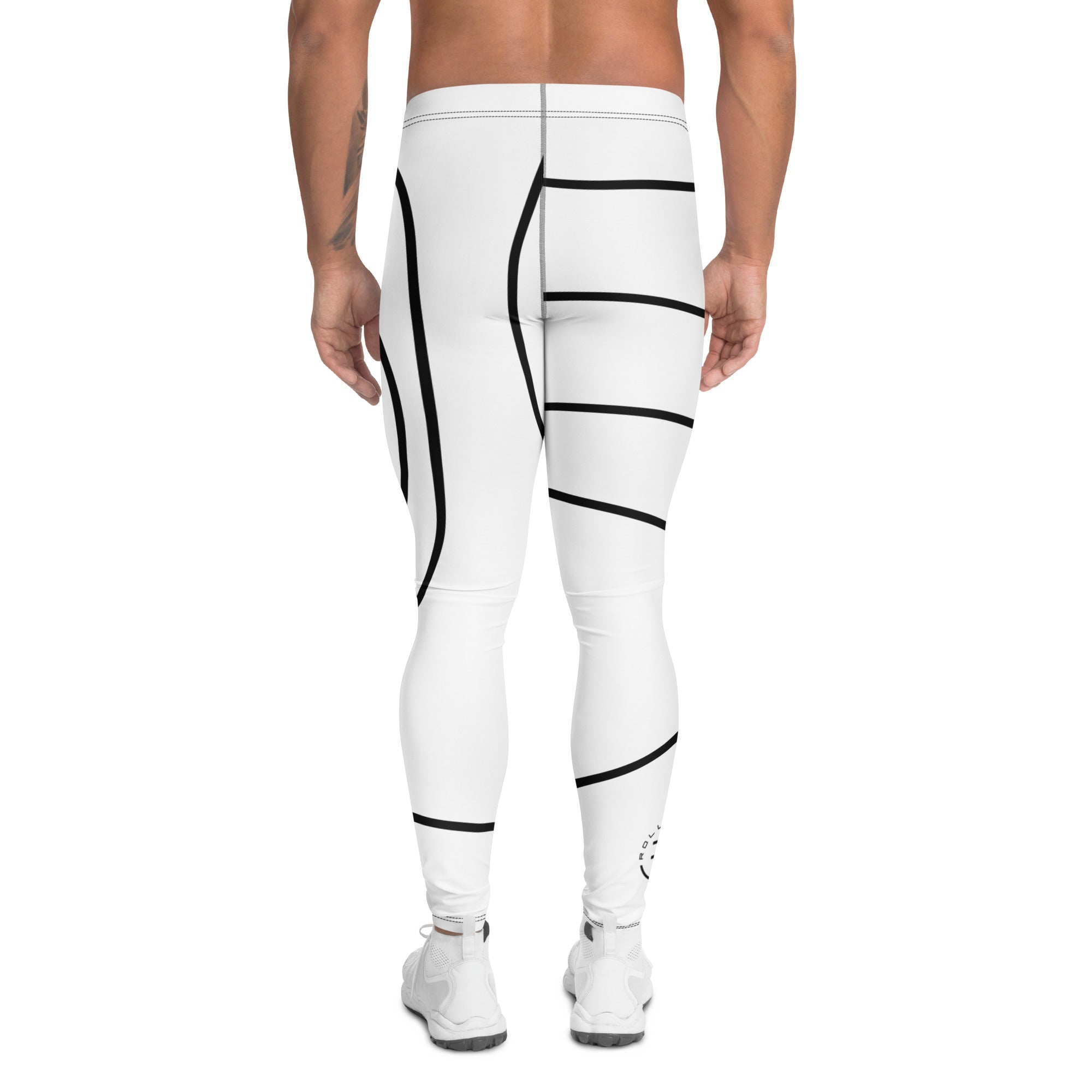 Roll Gear White Swirl Spats – White/Black – Men's, back view.