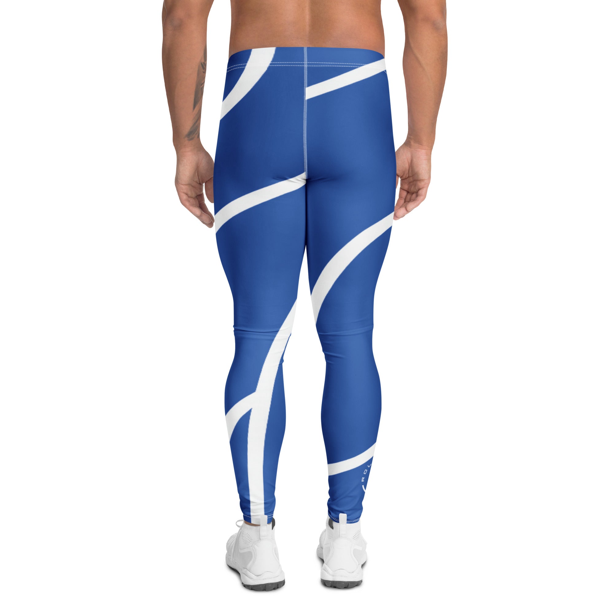 Roll Gear Blue Swirl Spats – Blue/White – Men's, back view.
