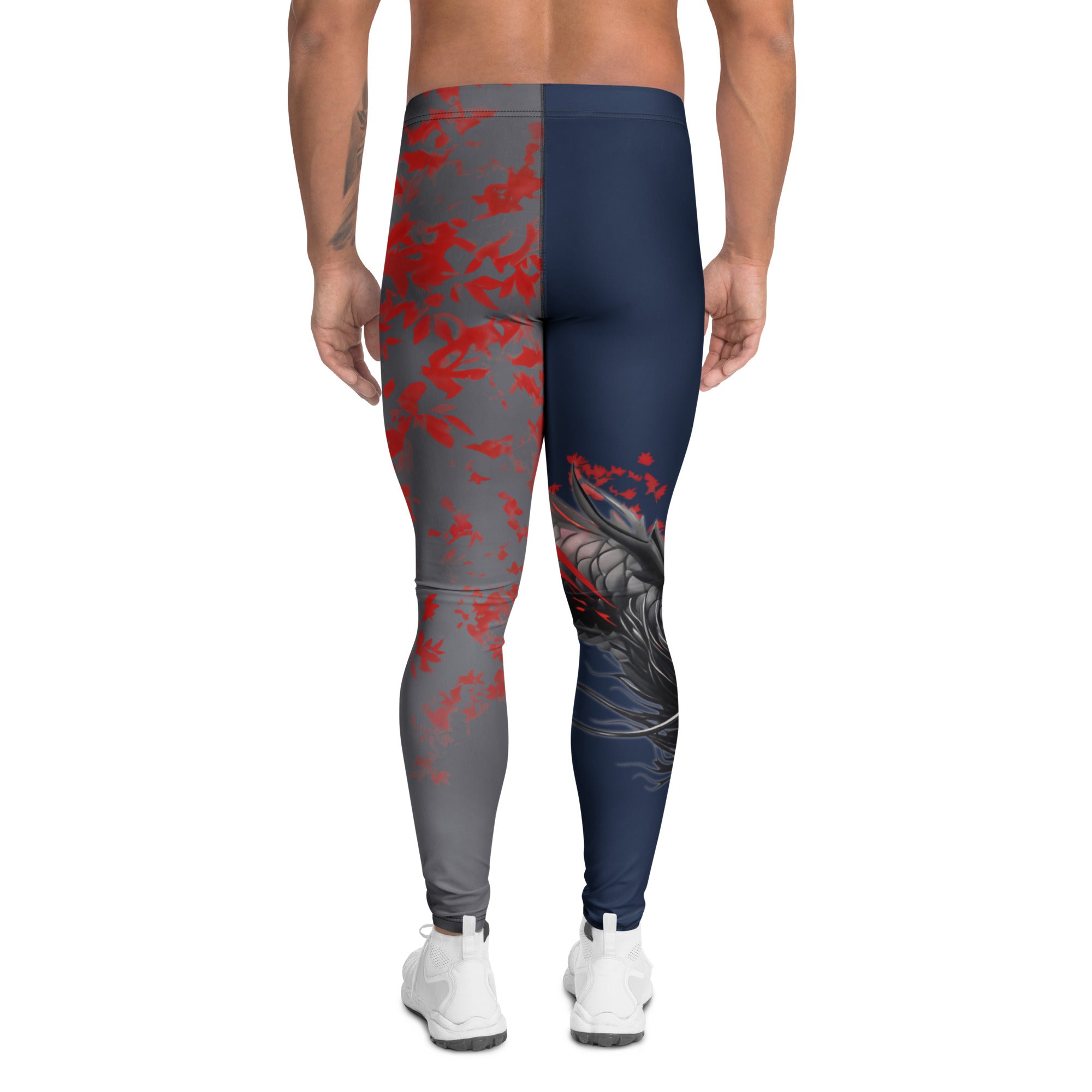 Roll Gear Shadow Dragon Warrior Spats – Dark Navy & Crimson – Men's, back view.