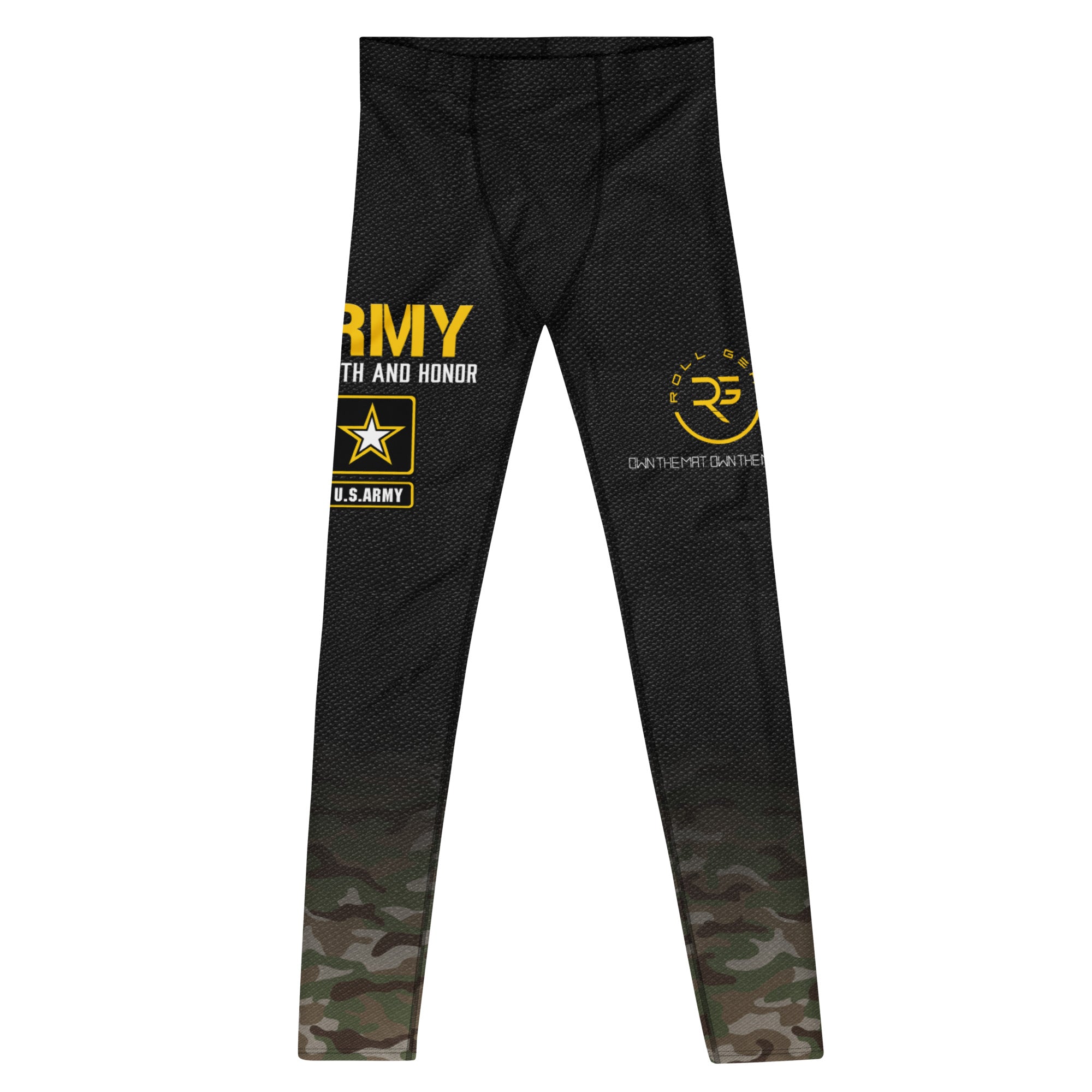 Roll Gear Men's Army Classic Compression Spats, front view, additional angle.
