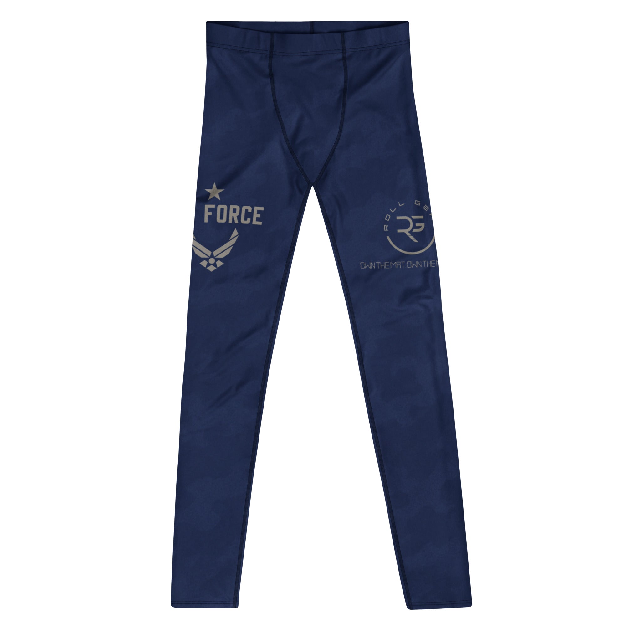 Roll Gear Men's Air Force Compression Spats - Navy, front view, additional angle.