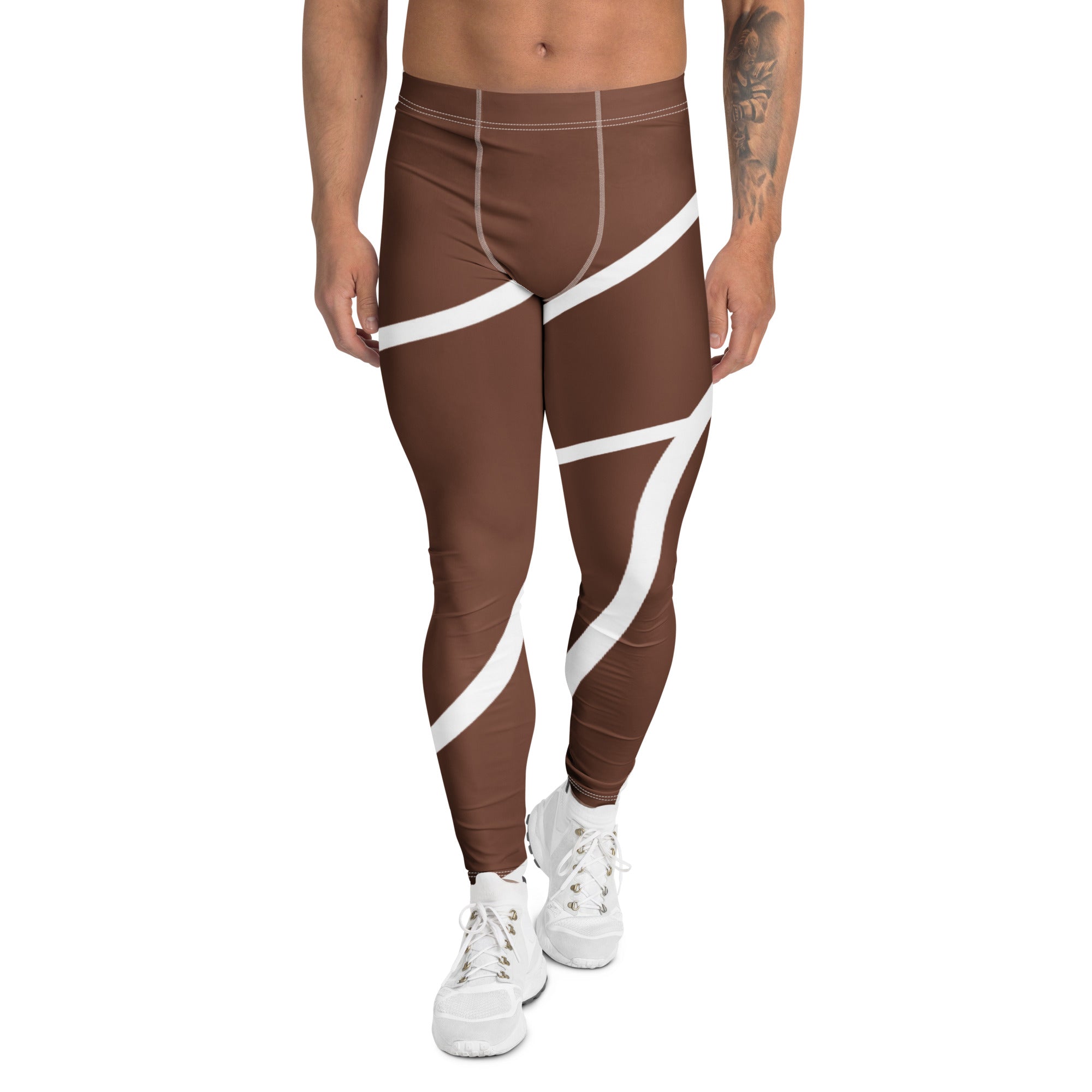 Roll Gear Brown Swirl Spats – Brown/White – Men's, front view.