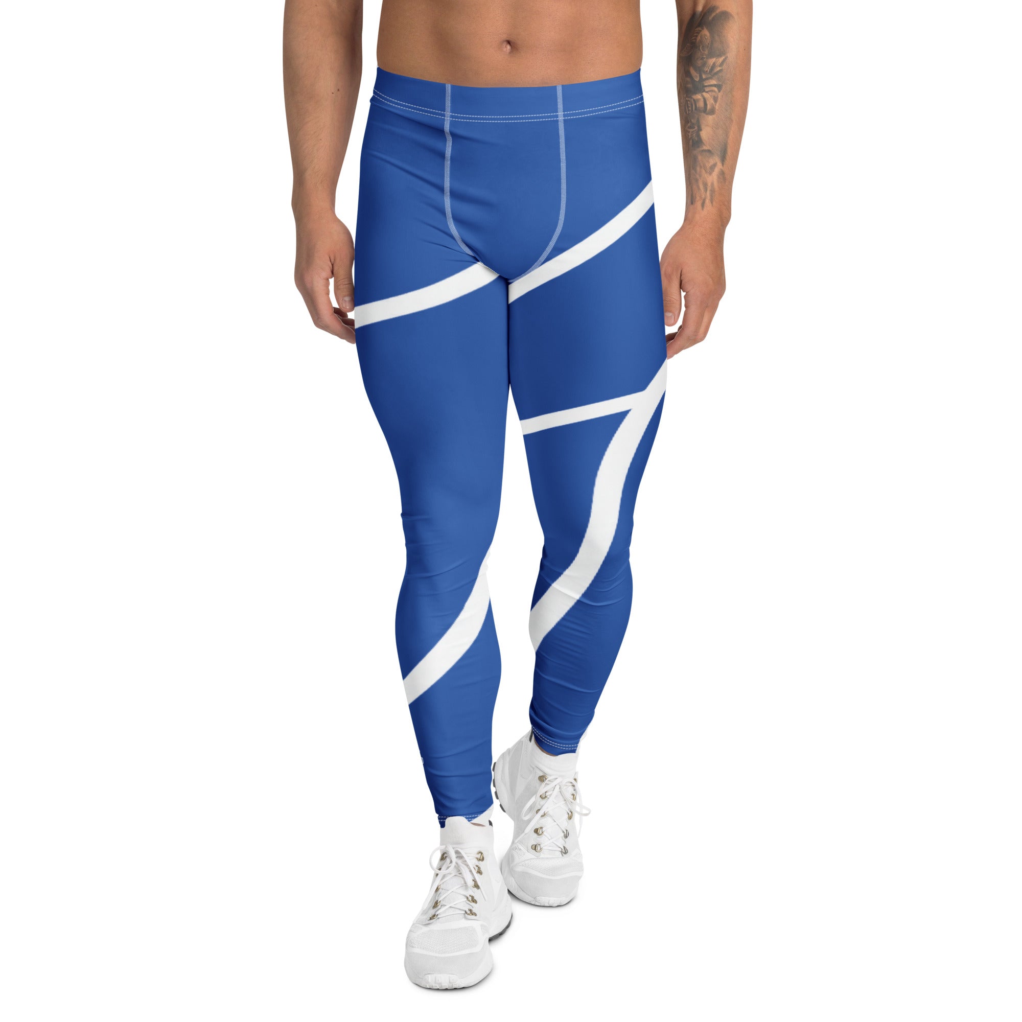 Roll Gear Blue Swirl Spats – Blue/White – Men's, front view.