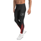 Roll Gear Men's Fire Department Compression Spats - Black with Red Flames, left side view.