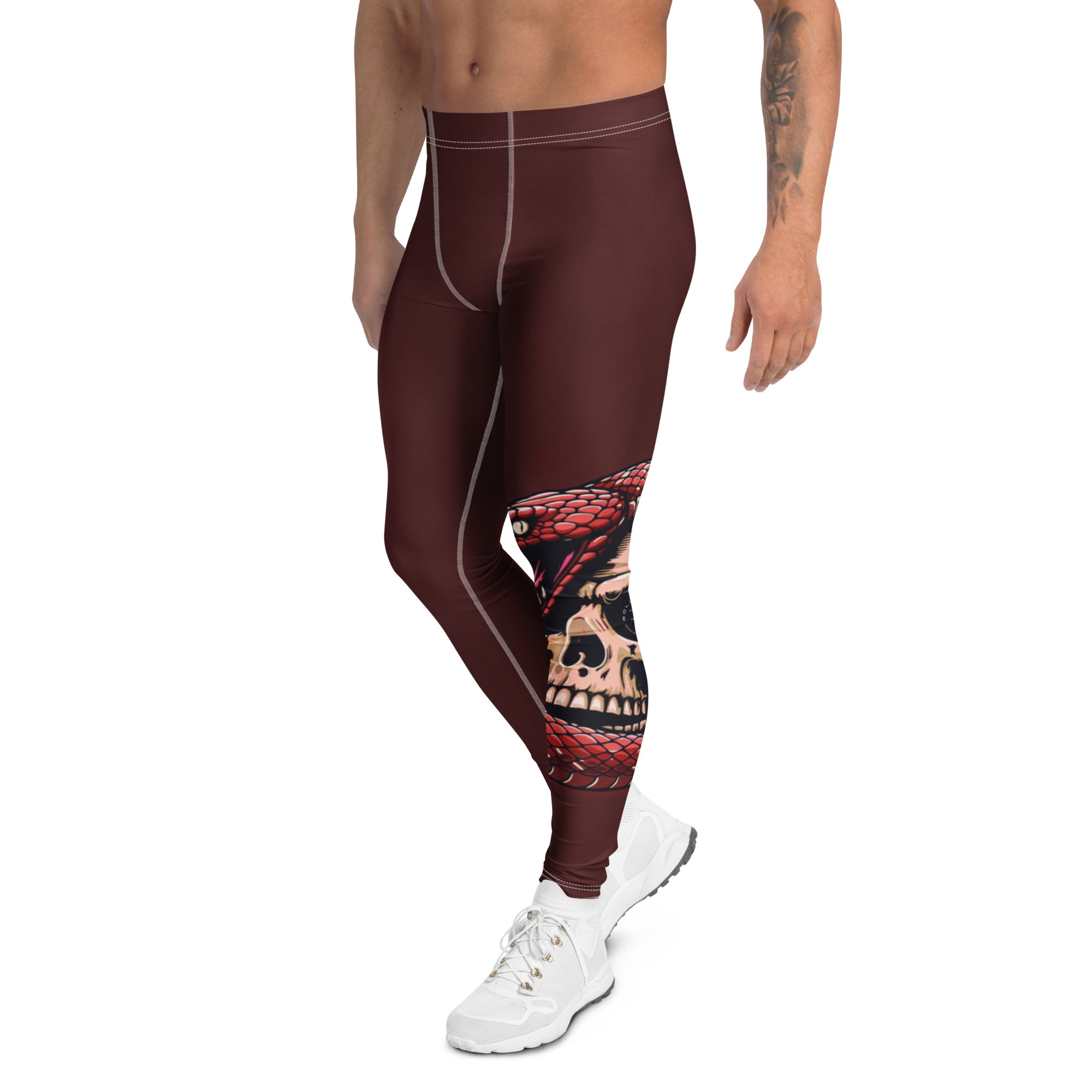 Roll Gear Signature Cold Blooded Spats – Maroon Venom (Athlete Edition, Men's Leggings), left side view.