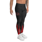 Roll Gear Men's Fire Department Compression Spats - Black with Red Flames, right side view.