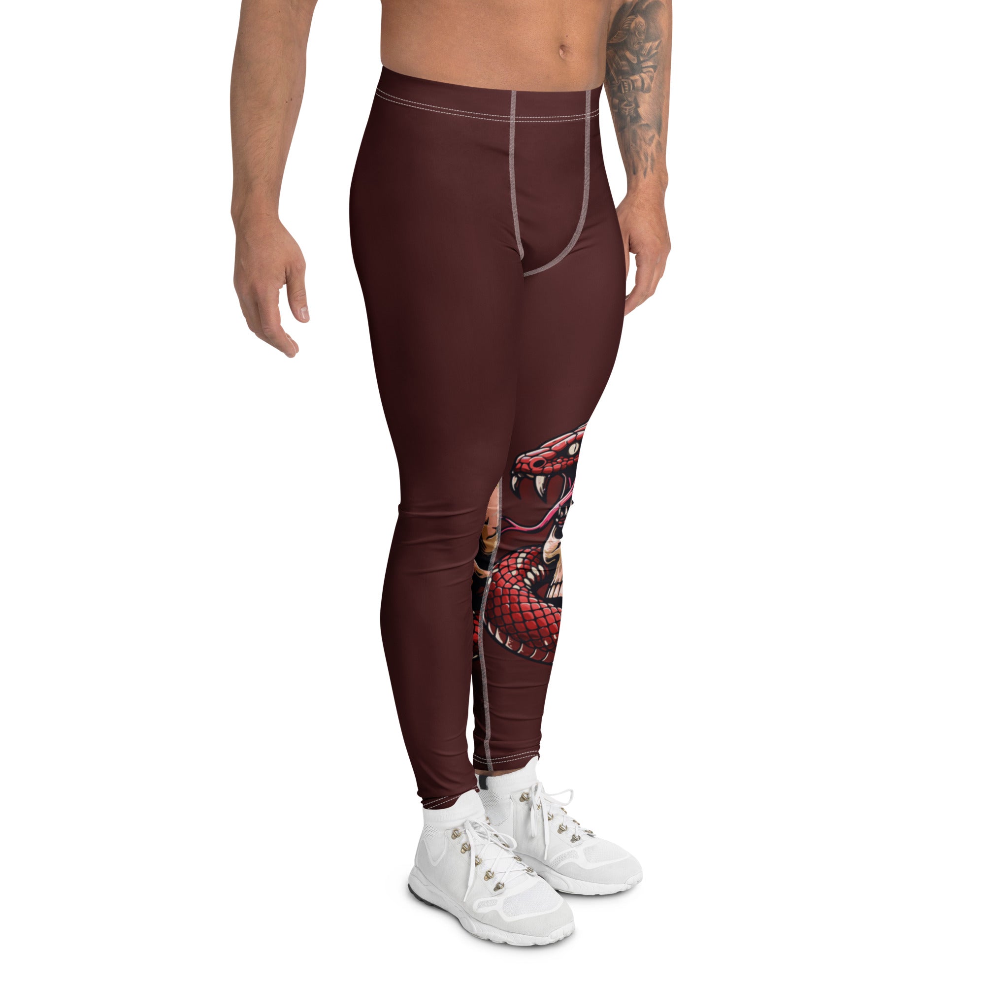 Roll Gear Signature Cold Blooded Spats – Maroon Venom (Athlete Edition, Men's Leggings), right side view.