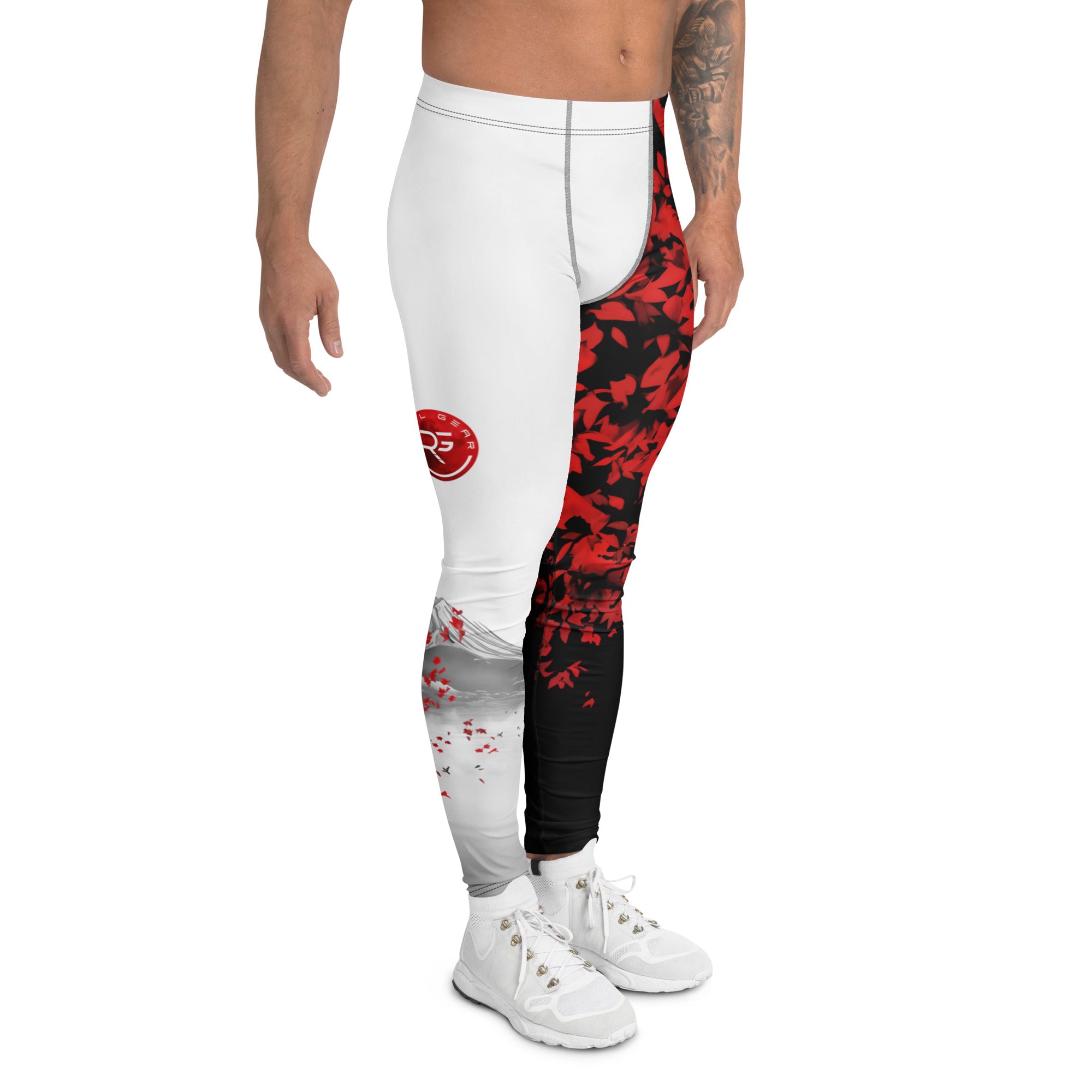 Roll Gear Shadow Dragon Warrior Spats - White & Crimson, Men's, right side view.