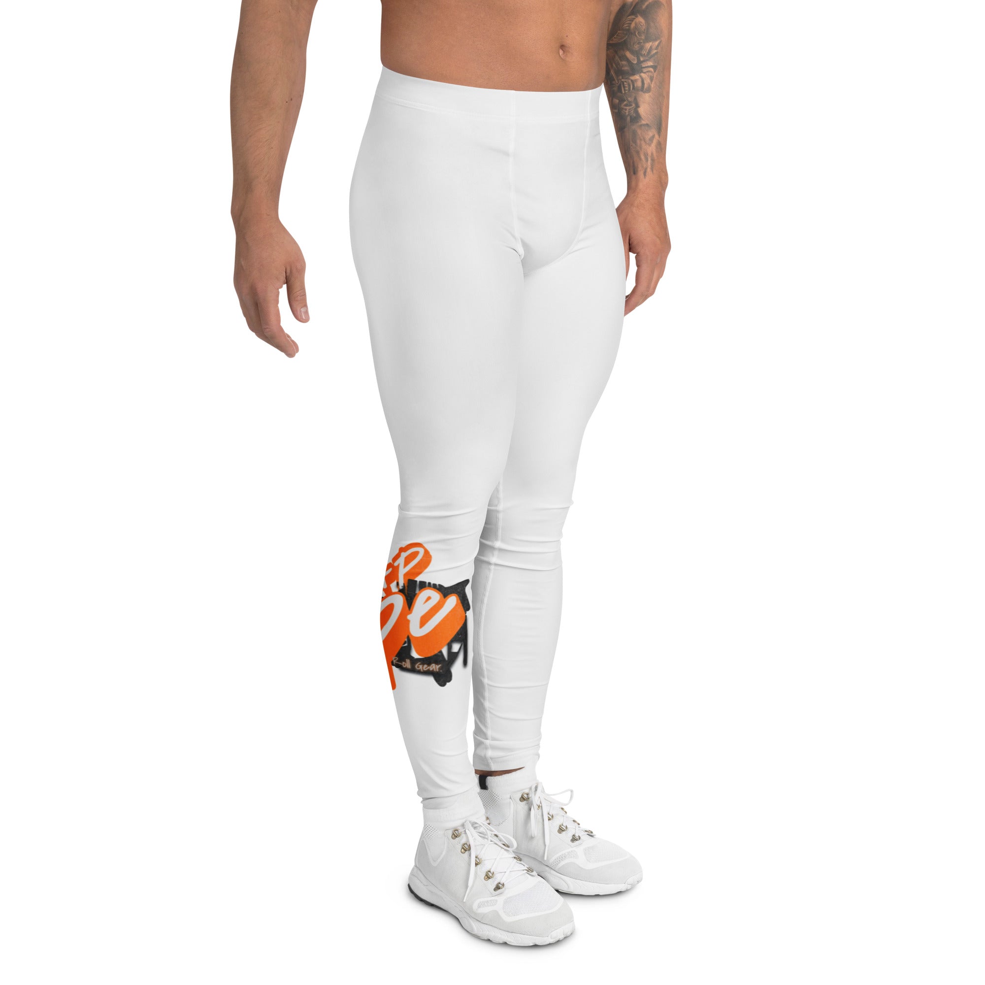 Roll Gear Tap Hype Spats – Orange & White – Men's, right side view.