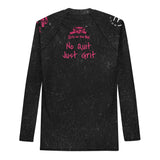 Roll Gear Tap Hype Pink Edition Long-Sleeve BJJ Rash Guard, back view.