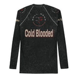 Roll Gear Signature Cold Blooded Rash Guard – Black Venom (Athlete Edition, Men’s Long Sleeve), back view, all-over print.
