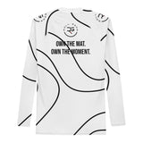 Roll Gear White Swirl Rash Guard - White/Black, Men's, back view.