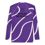 Roll Gear Purple Swirl Long Sleeve Rash Guard - Purple/White, Men's, back view.