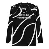 Roll Gear Black Swirl Long Sleeve Rash Guard - Black/White, Men's, back view.
