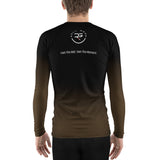 Roll Gear Brown Fade Long Sleeve Rash Guard - Brown/Black, Men's, back view.