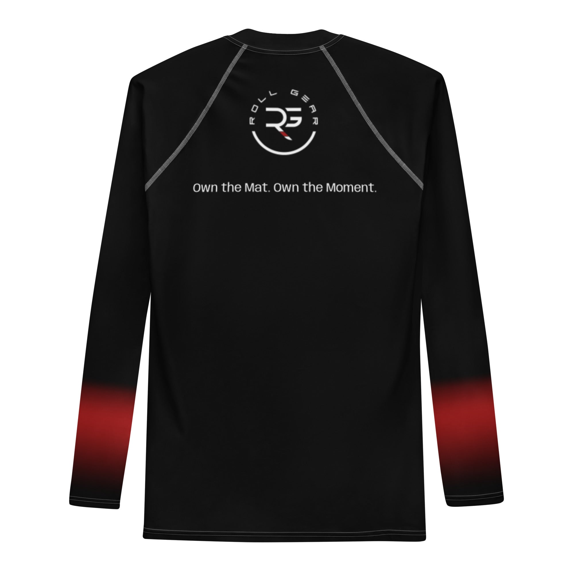 Roll Gear Black Fade Long Sleeve Rash Guard - Black, Men's, back view.