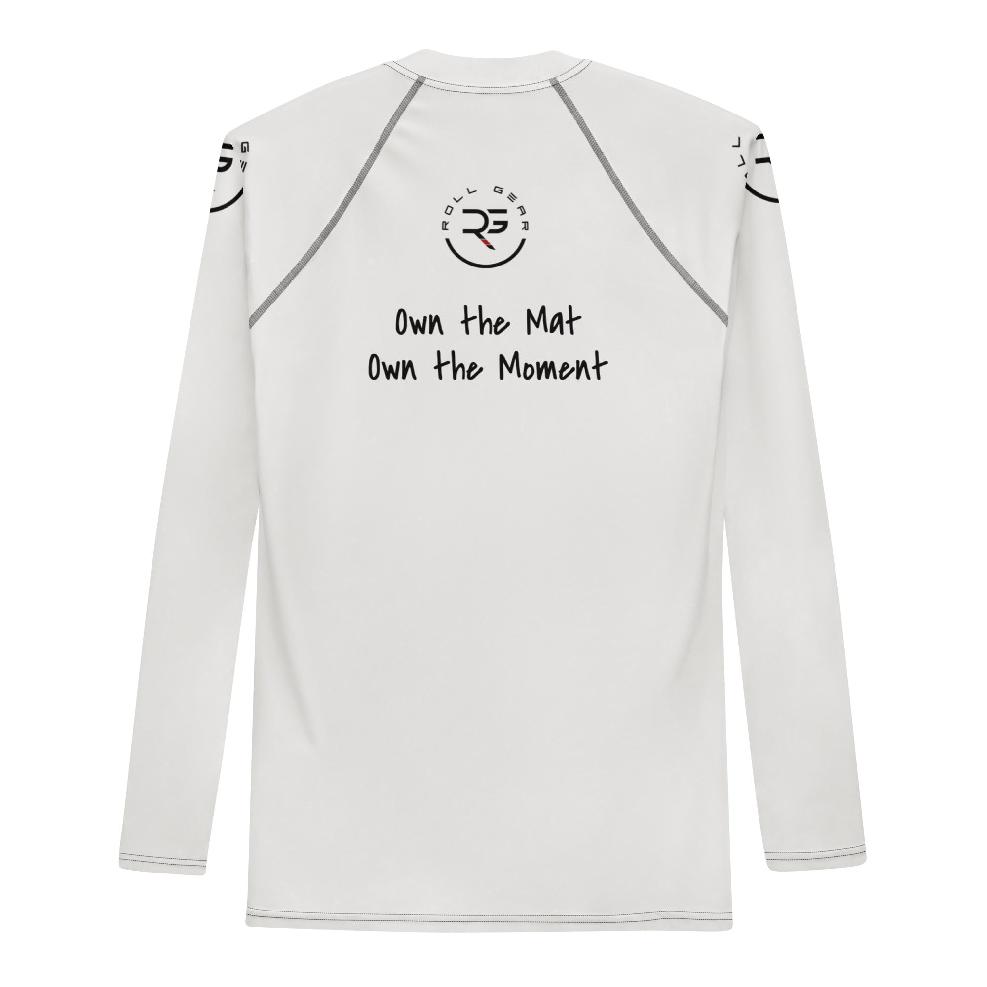 Roll Gear Tap Hype Rash Guard - Blue/White, Men's, back view.