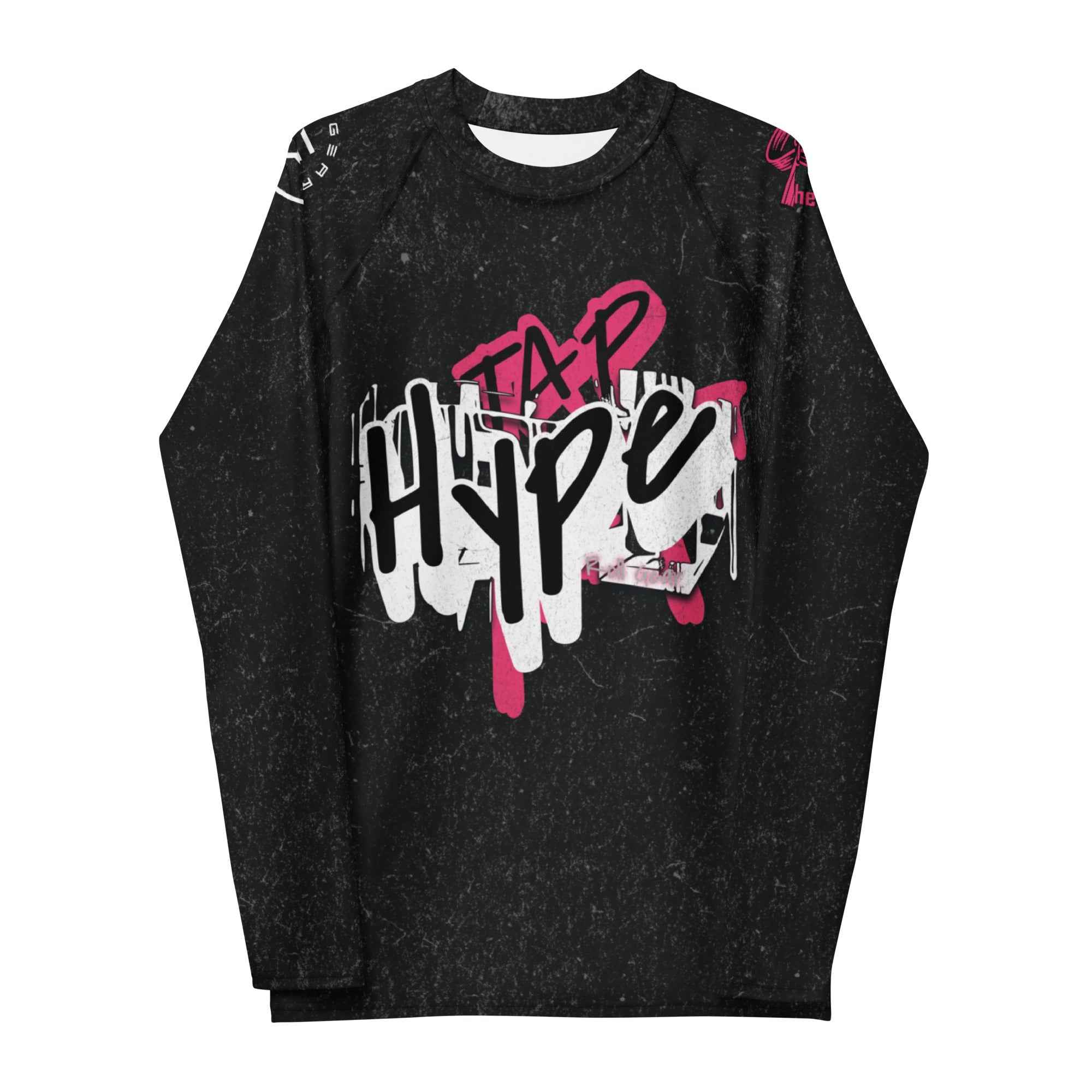 Roll Gear Tap Hype Pink Edition Long-Sleeve BJJ Rash Guard, front view, additional angle.