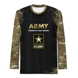 Roll Gear Men's Army Long Sleeve Rash Guard, front view.