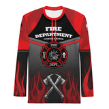 Roll Gear Men's Fire Department Edition Rash Guard - Red, Black & Smoke Grey, front view.