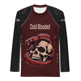 Roll Gear Cold Blooded Rash Guard – Maroon Venom Athlete Edition – Long Sleeve, front view, all-over print.
