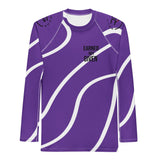 Roll Gear Purple Swirl Long Sleeve Rash Guard - Purple/White, Men's, front view.
