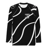 Roll Gear Black Swirl Long Sleeve Rash Guard - Black/White, Men's, front view.