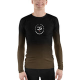 Roll Gear Brown Fade Long Sleeve Rash Guard - Brown/Black, Men's, front view.